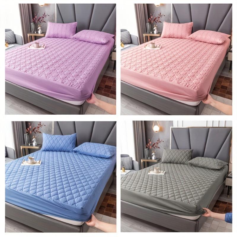 3pcs Waterproof Fitted Sheet Set Dustproof Non slip Mattress Protector