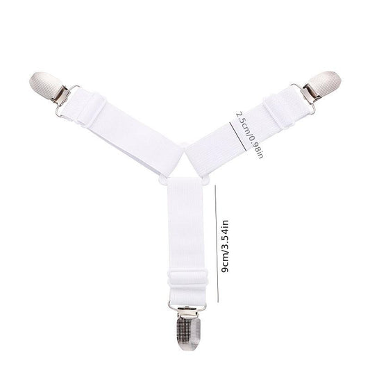 4pcs Triangle Bed Sheet Fixers Elastic Sofa Sheet Fixing Clips