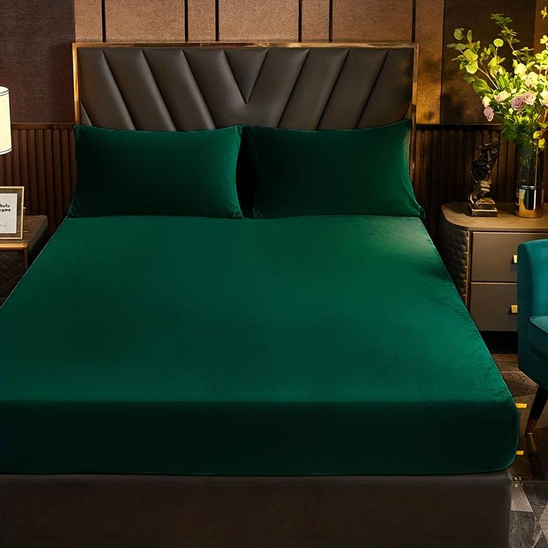 Cozy Crystal Velvet Fitted Sheet Set - Non-slip, Warm Mattress Cover