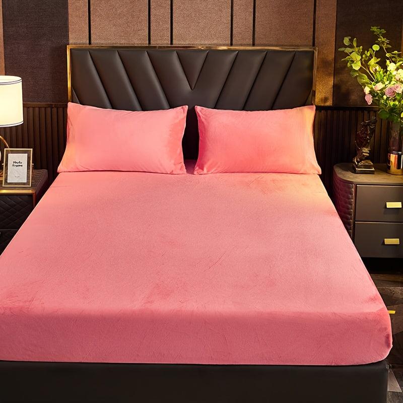 Cozy Crystal Velvet Fitted Sheet Set - Non-slip, Warm Mattress Cover