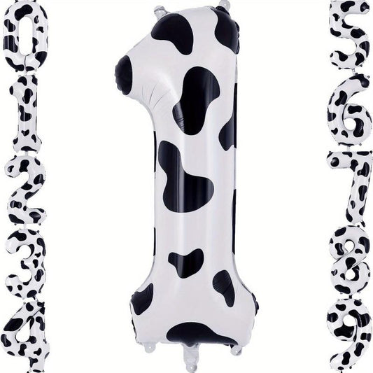 1pc Cow Print Number Balloons 40 Inch Big Cow Number Birthday Balloons