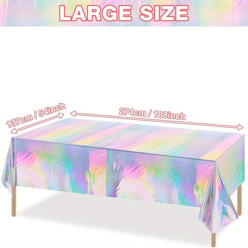 Iridescence Plastic Tablecloths 137 16cmx274 Laser Table Covers Holographic Foil