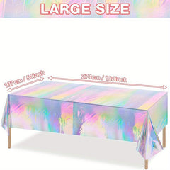 Iridescence Plastic Tablecloths 137 16cmx274 Laser Table Covers Holographic Foil