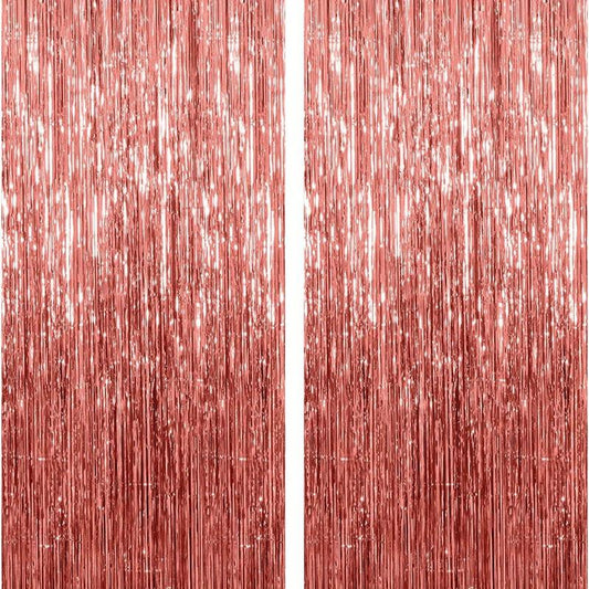 2 Pack Foil Fringe Curtains 3 x 9 ft Party Decorations