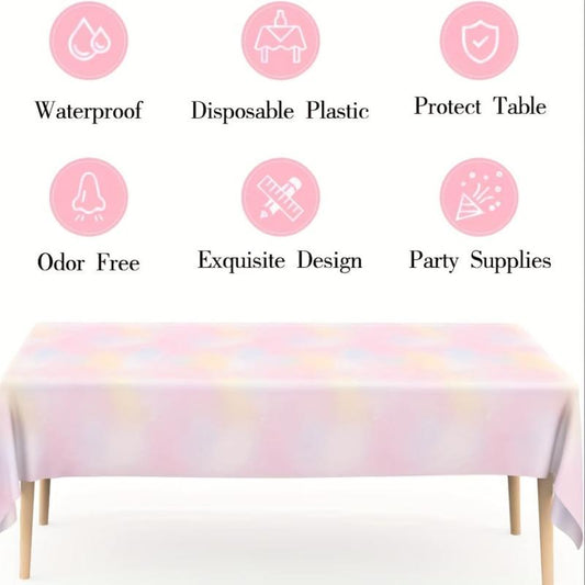 Rainbow Tablecloth for Birthday Party Decorations
