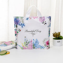 5pcs Lavender Print PVC Satchel Gift Bag Holiday Decor Accessory