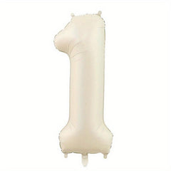 40in Big Cream Number Balloons 0-9 Foil Helium Party Decoration