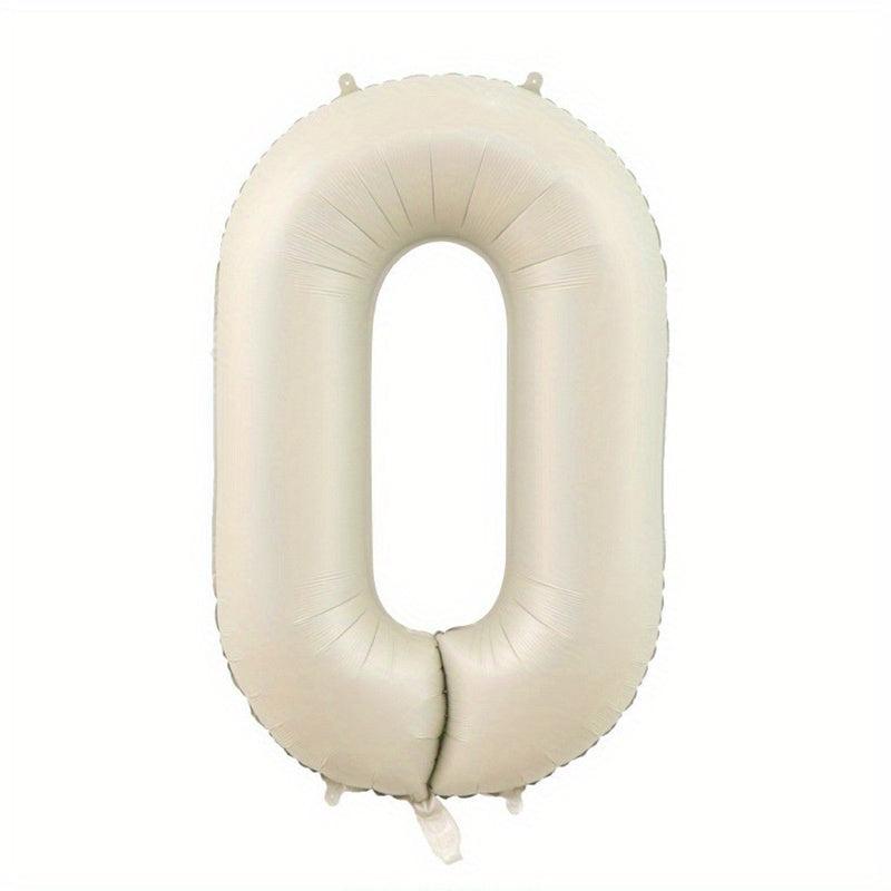 40in Big Cream Number Balloons 0-9 Foil Helium Party Decoration