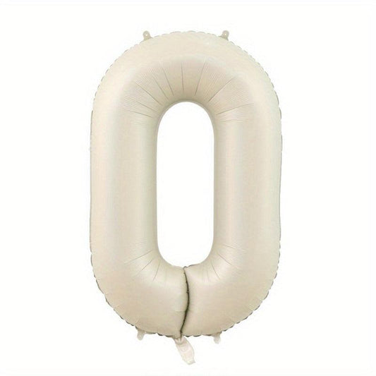 40in Big Cream Number Balloons 0-9 Foil Helium Party Decoration