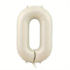 40in Big Cream Number Balloons 0-9 Foil Helium Party Decoration