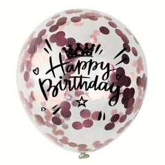 15pcs Happy Birthday Latex Printed Balloons 30 48 Cm Yellow Rose Golden