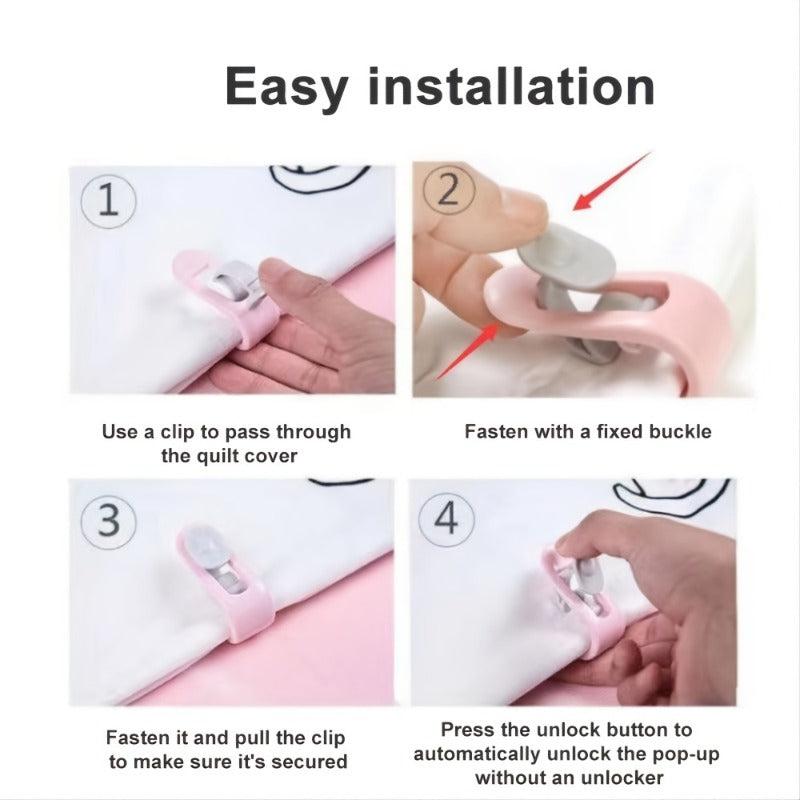 6pcs Duvet Clips Non Slip Quilt Blanket Fixer Fastener Buckle For Bed Sheet