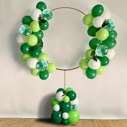 40pcs Green Jungle Party Balloons + 33ft Ribbon