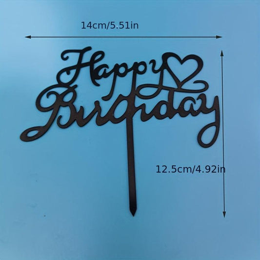 Love Handwritten Happy Birthday Acrylic Cake Insert Tag Party Decor