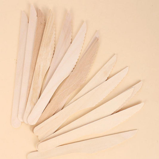 50pcs Disposable Wooden Utensils for Parties Holidays Birthdays Weddings