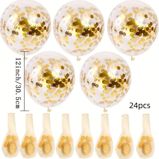 24pcs Golden Confetti Balloons 30 48 Cm Wedding Bridal Proposal Decor