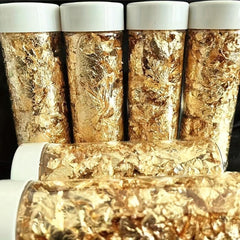 Golden Foil Cake Decoration Shards - Ice Cream Mousse Pastry Paper