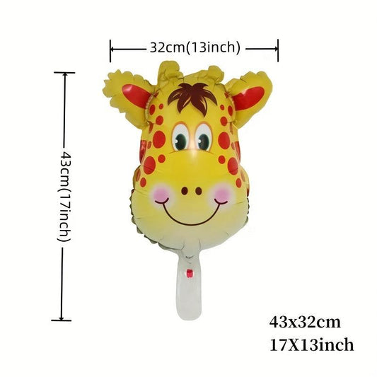 6pcs Forest Animal Head Balloons, Party Decorations & Photos, Kids' Birthdays