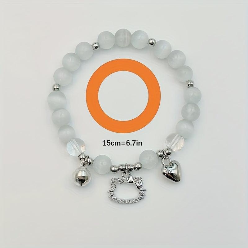 Boho Cat Head Quartz Bracelet Vintage Style Jewelry for Women