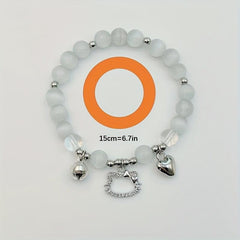 Boho Cat Head Quartz Bracelet Vintage Style Jewelry for Women