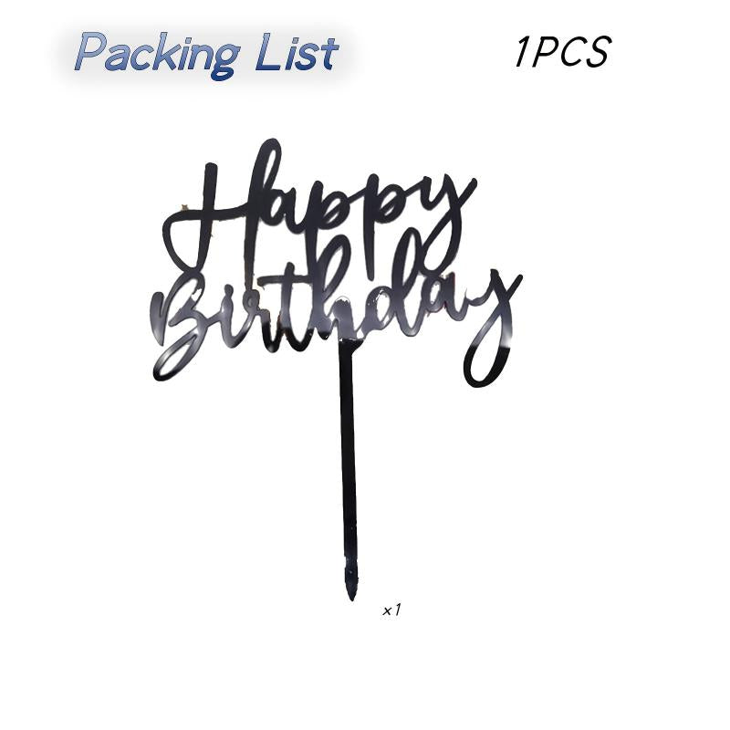 Acrylic Letter Cake Insert Happy Birthday Cake Topper