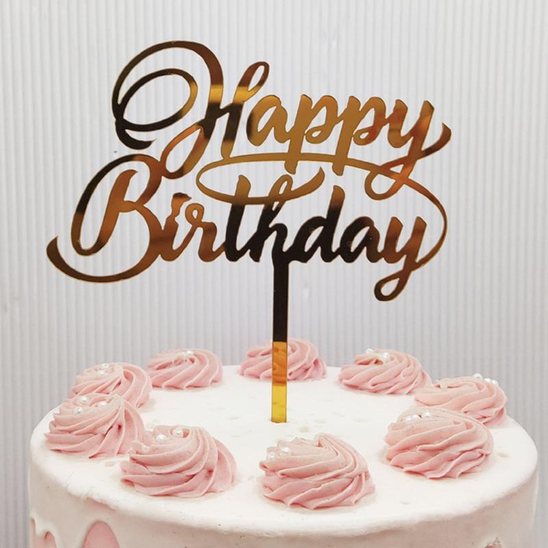 Acrylic Letter Cake Insert Happy Birthday Cake Topper