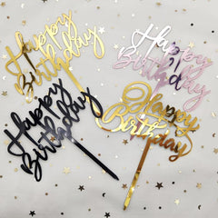 Acrylic Letter Cake Insert Happy Birthday Cake Topper