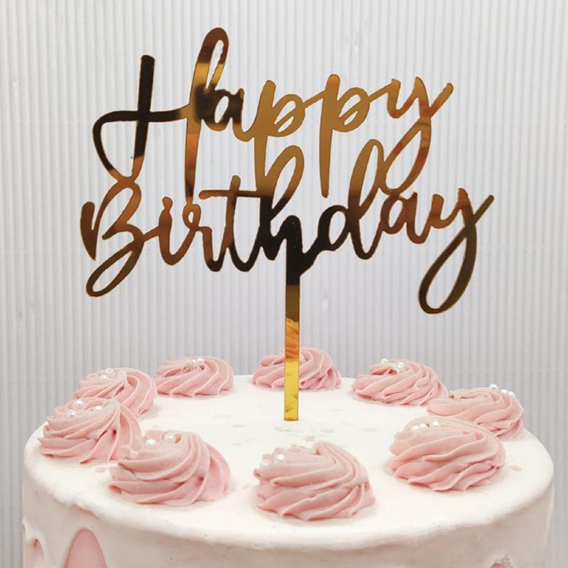 Acrylic Letter Cake Insert Happy Birthday Cake Topper