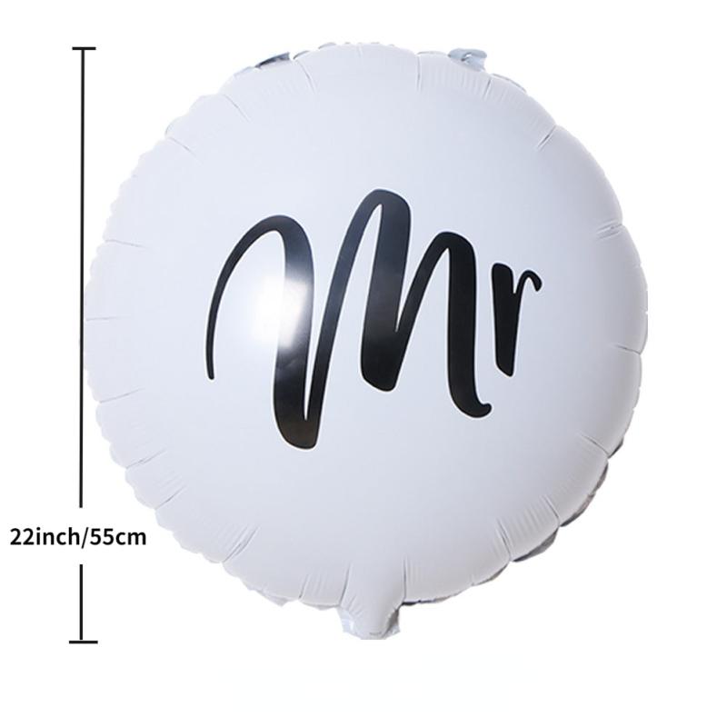 22 Inch Round Aluminum Film Mr Mrs Party Balloon Set