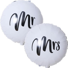 22 Inch Round Aluminum Film Mr Mrs Party Balloon Set