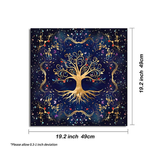 2022 Tree Of Life Tarot Card Tablecloth Altar Cloth Pagan Pendulum