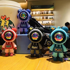 PVC Astronaut Bear Keychain Lightning Bear Key Chain Keyring