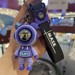 PVC Astronaut Bear Keychain Lightning Bear Key Chain Keyring