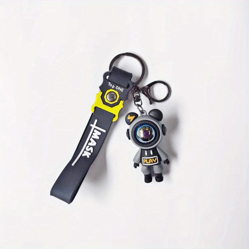 PVC Astronaut Bear Keychain Lightning Bear Key Chain Keyring