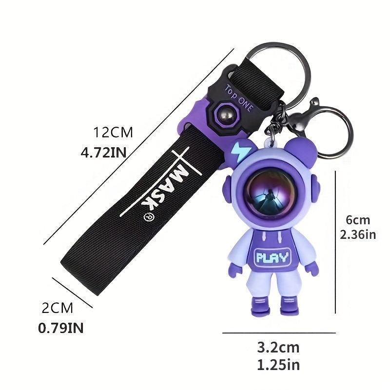 PVC Astronaut Bear Keychain Lightning Bear Key Chain Keyring