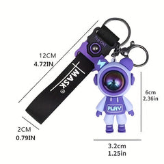 PVC Astronaut Bear Keychain Lightning Bear Key Chain Keyring