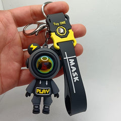 PVC Astronaut Bear Keychain Lightning Bear Key Chain Keyring