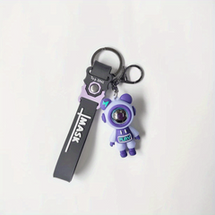 PVC Astronaut Bear Keychain Lightning Bear Key Chain Keyring