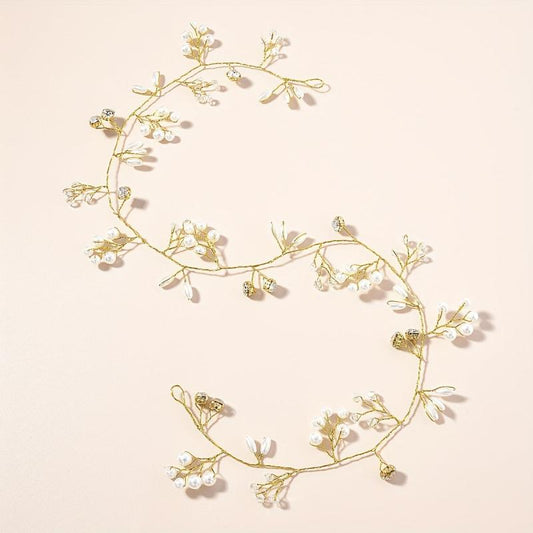 Bridal Pearl Headdress with Soft Chain - Wedding & Bridesmaids