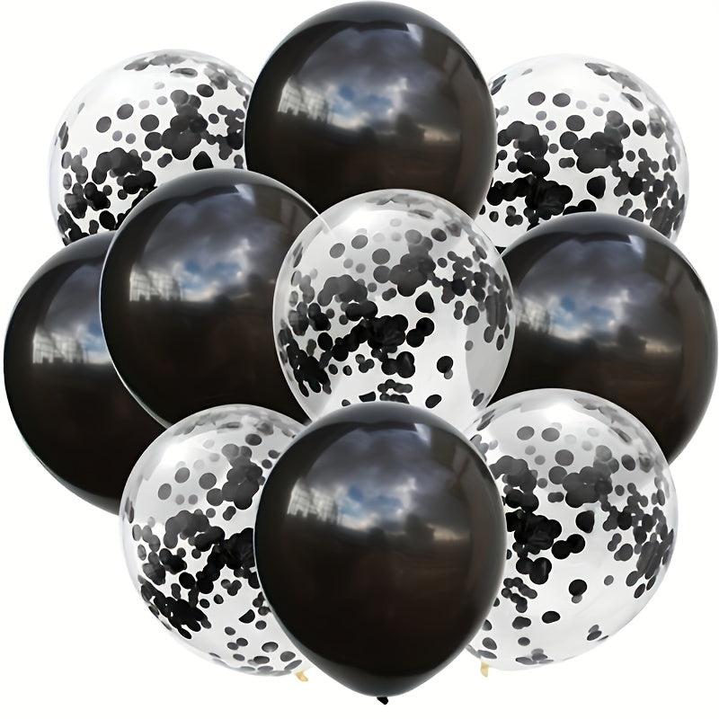 10pcs Latex Balloons & Confetti Balloons Mix for Party Decoration