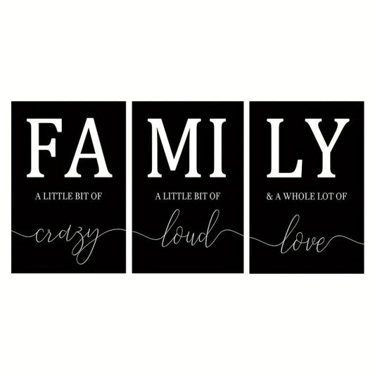 3pcs Family Quote Wall Poster Canvas Painting Home Decor