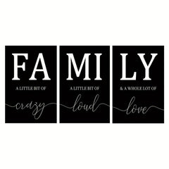 3pcs Family Quote Wall Poster Canvas Painting Home Decor