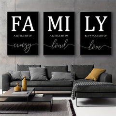 3pcs Family Quote Wall Poster Canvas Painting Home Decor