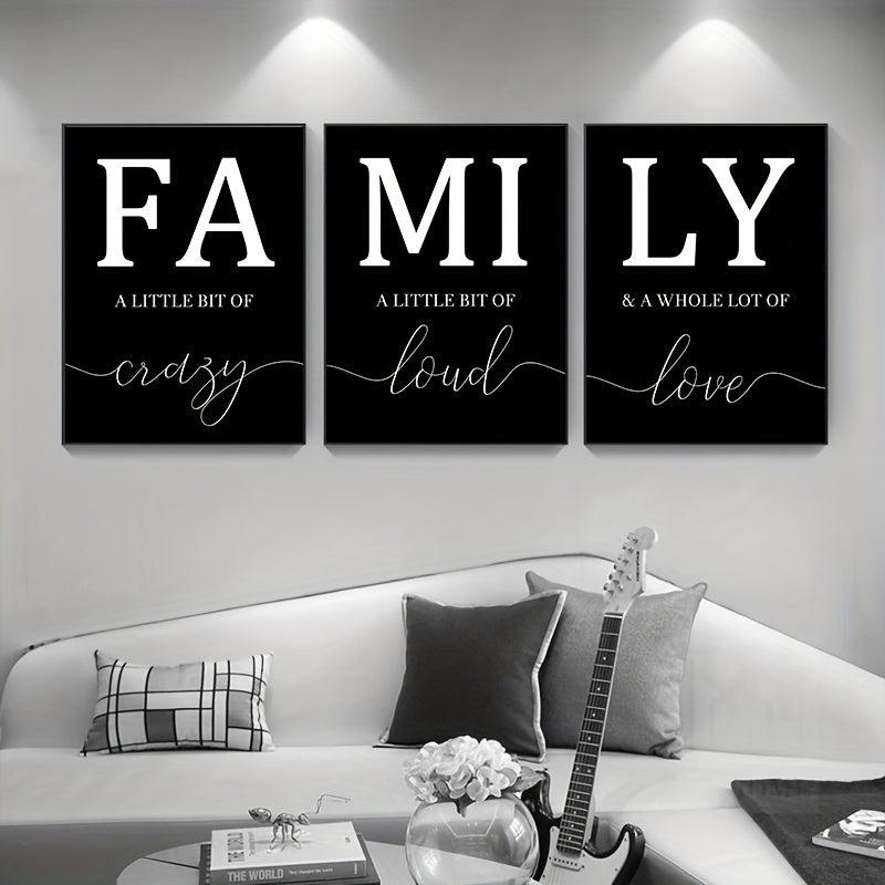 3pcs Family Quote Wall Poster Canvas Painting Home Decor