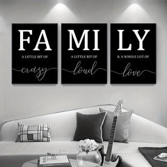 3pcs Family Quote Wall Poster Canvas Painting Home Decor