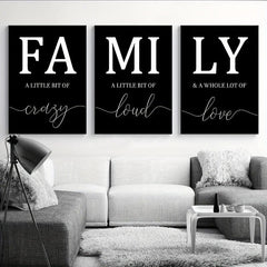 3pcs Family Quote Wall Poster Canvas Painting Home Decor