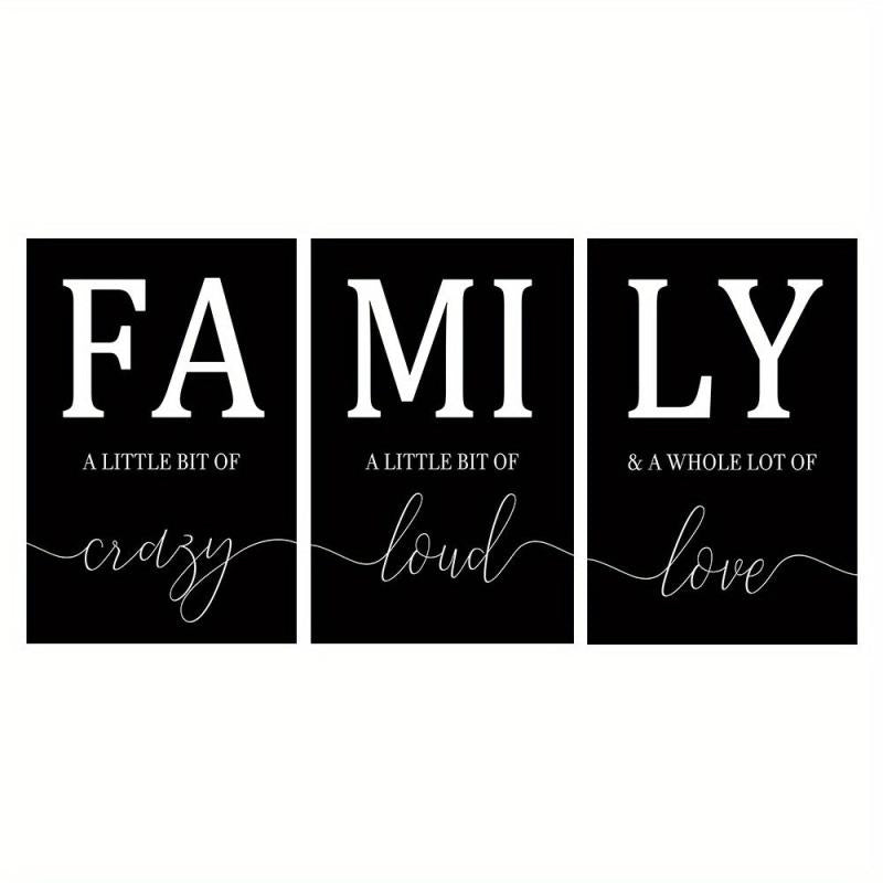 3pcs Family Quote Wall Poster Canvas Painting Home Decor