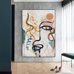 European American Style Face Inkjet Canvas Painting for Home Decoration