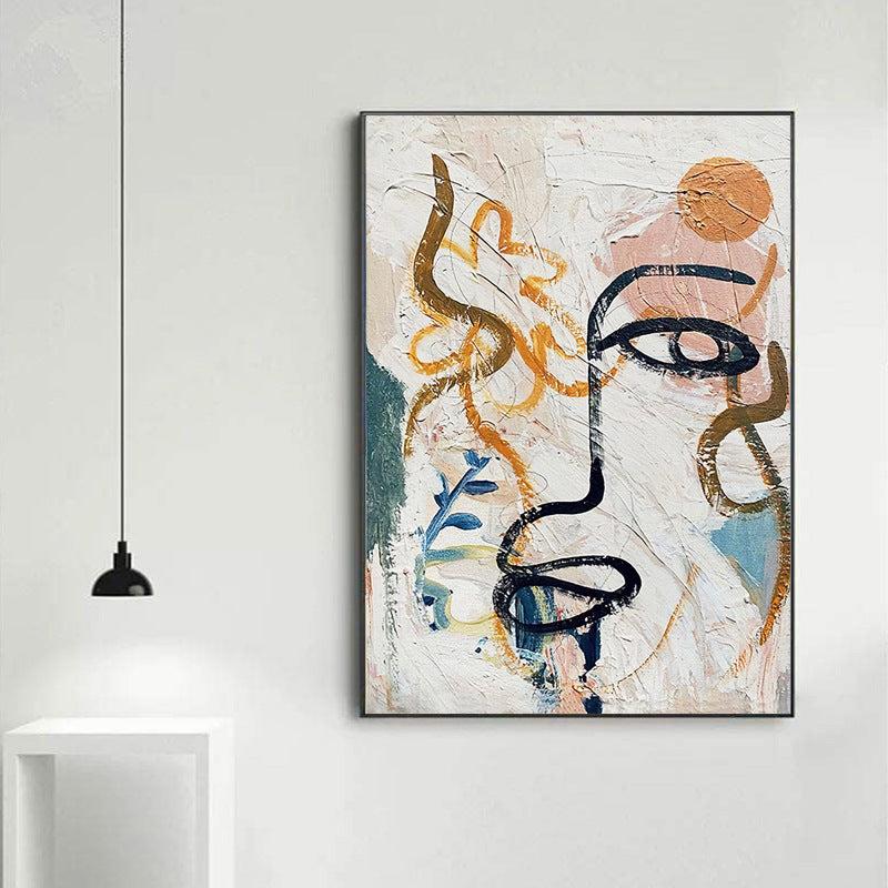 European American Style Face Inkjet Canvas Painting for Home Decoration