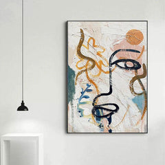 European American Style Face Inkjet Canvas Painting for Home Decoration